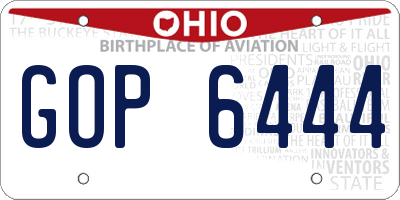 OH license plate GOP6444