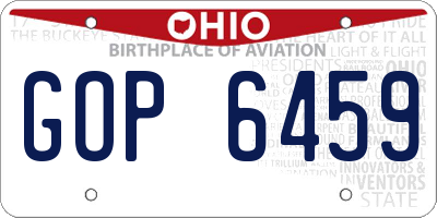 OH license plate GOP6459