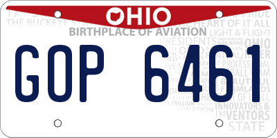 OH license plate GOP6461