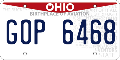 OH license plate GOP6468
