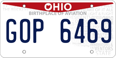 OH license plate GOP6469
