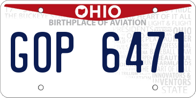 OH license plate GOP6471