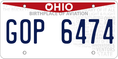 OH license plate GOP6474