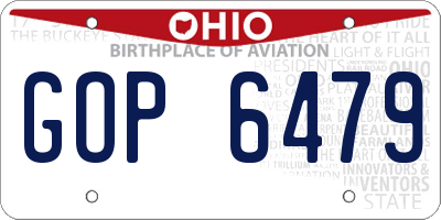 OH license plate GOP6479