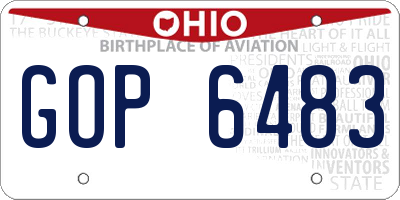OH license plate GOP6483