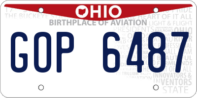 OH license plate GOP6487