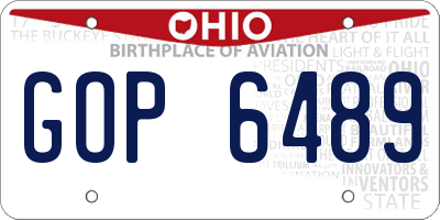 OH license plate GOP6489