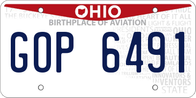 OH license plate GOP6491