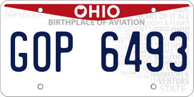 OH license plate GOP6493