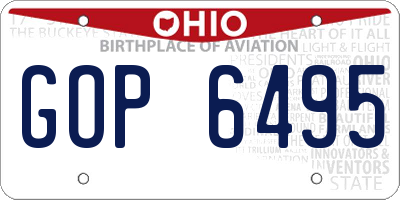 OH license plate GOP6495