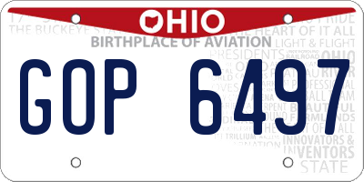 OH license plate GOP6497
