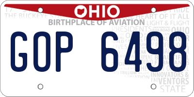 OH license plate GOP6498