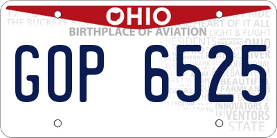 OH license plate GOP6525