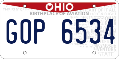 OH license plate GOP6534