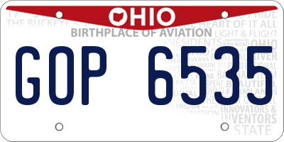 OH license plate GOP6535