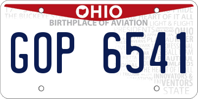 OH license plate GOP6541