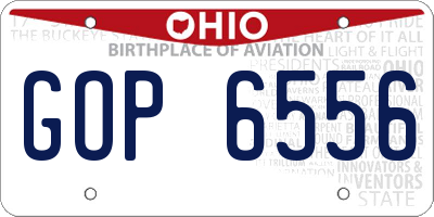 OH license plate GOP6556