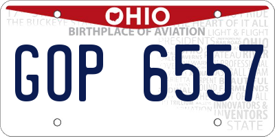 OH license plate GOP6557