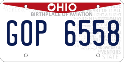OH license plate GOP6558