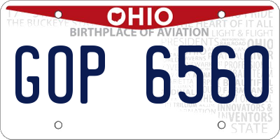 OH license plate GOP6560