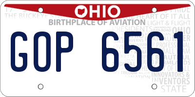 OH license plate GOP6561