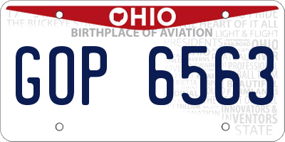 OH license plate GOP6563