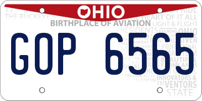 OH license plate GOP6565