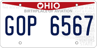 OH license plate GOP6567