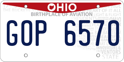 OH license plate GOP6570
