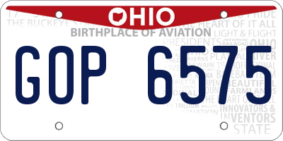 OH license plate GOP6575