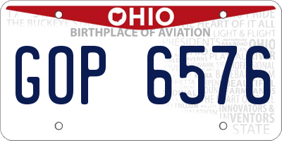 OH license plate GOP6576