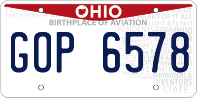 OH license plate GOP6578