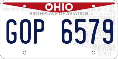 OH license plate GOP6579