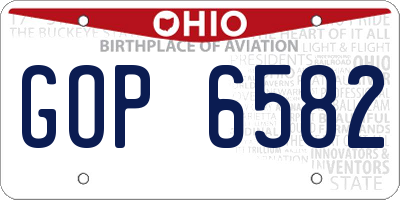 OH license plate GOP6582