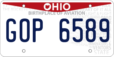 OH license plate GOP6589