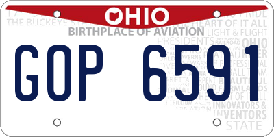 OH license plate GOP6591