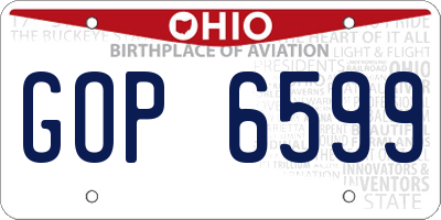 OH license plate GOP6599