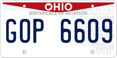 OH license plate GOP6609