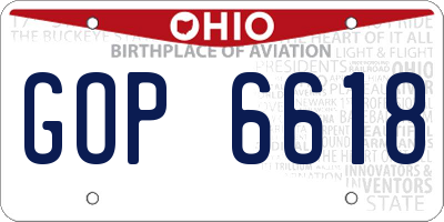 OH license plate GOP6618