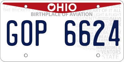 OH license plate GOP6624
