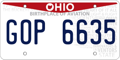OH license plate GOP6635