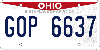 OH license plate GOP6637