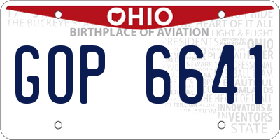 OH license plate GOP6641