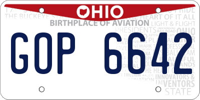 OH license plate GOP6642