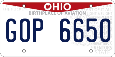 OH license plate GOP6650