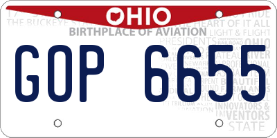 OH license plate GOP6655