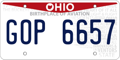 OH license plate GOP6657