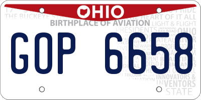 OH license plate GOP6658