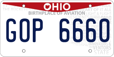 OH license plate GOP6660