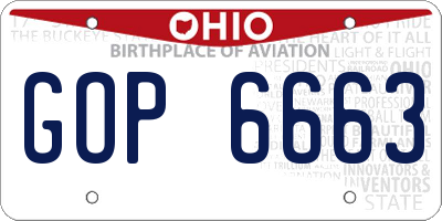 OH license plate GOP6663